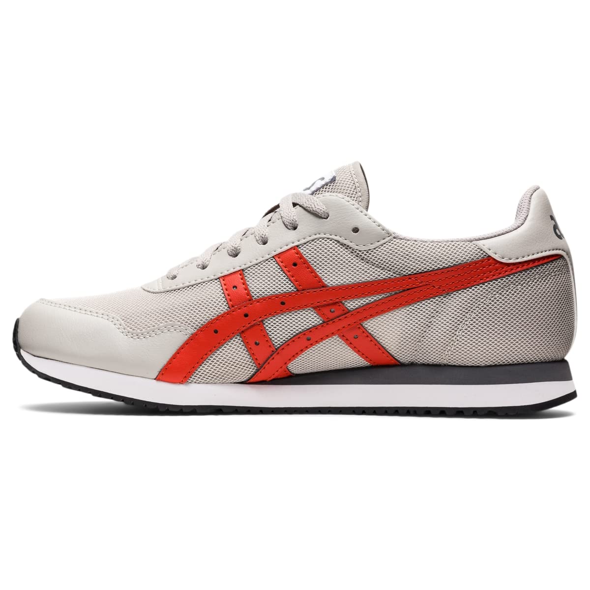 ASICS Men's TIGER RUNNER Shoes, 12, OYSTER GREY/RED CLAY