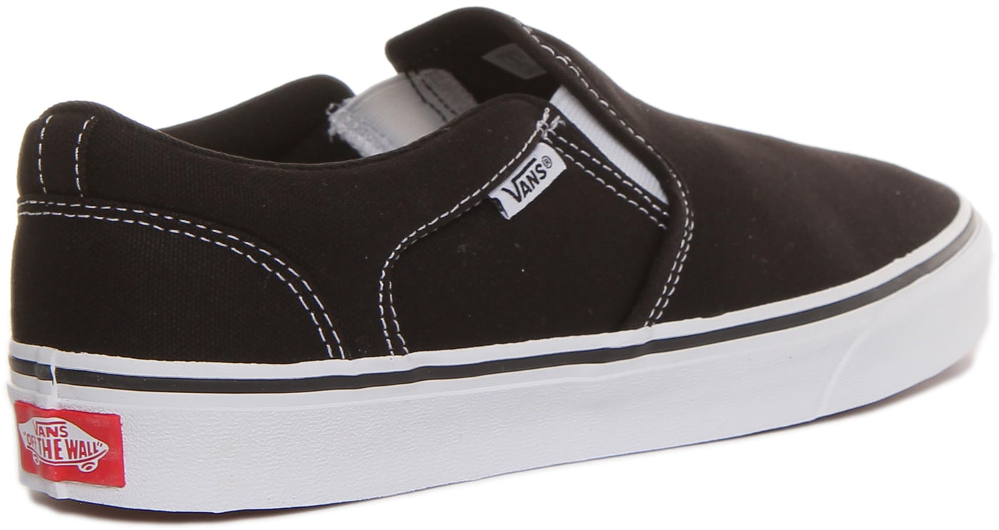 Vans Men's Asher Trainers 7 Canvas Black White