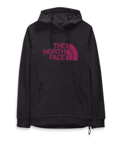 THE NORTH FACE Men's Tekno Logo Water-Repellent Fleece Hoodie, TNF Black/Roxbury Pink, X-Small Regular