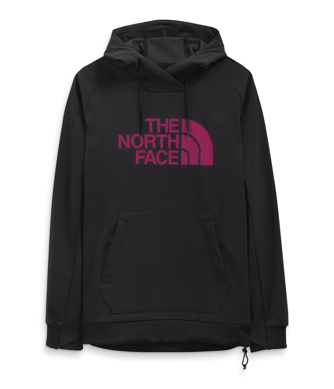 THE NORTH FACE Men's Tekno Logo Water-Repellent Fleece Hoodie, TNF Black/Roxbury Pink, Large Regular