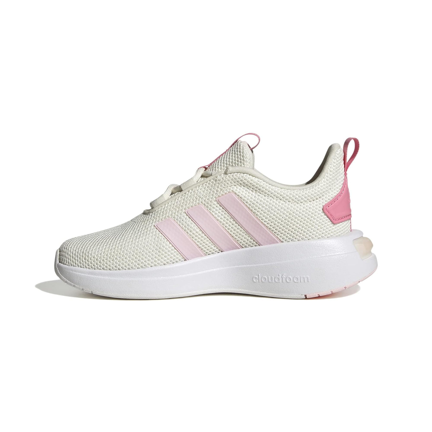 adidas Racer Tr23 Lace-Up Sneaker, Off White/Clear Pink/Pink, 2 US Unisex Little Kid