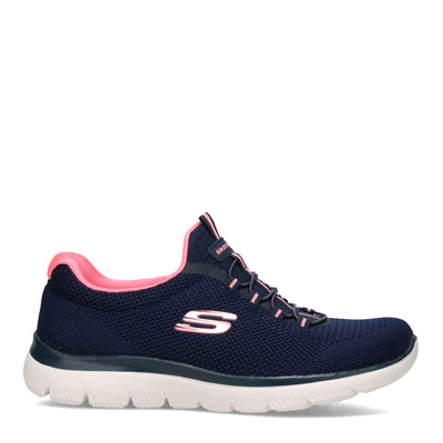 Skechers Women's Summits Cool Classic Sneaker 5.5 Wide Navy/Pink