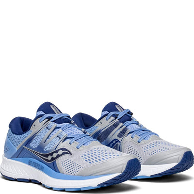 Saucony Women's S10442-1 Omni ISO Road Running Shoe, Silver | Blue | Navy - 10