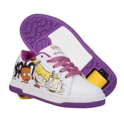 HEELYS Youth Kids Split Rugrats Wheels Skate Sneaker Shoes 7 Big Kid White/Purple/Yellow