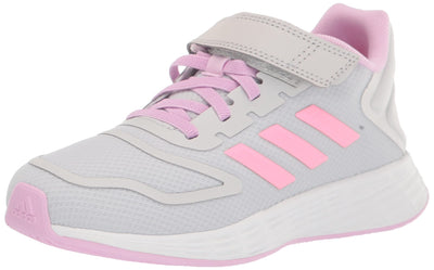 adidas Duramo 10 Running Shoe, Dash Grey/Beam Pink/Bliss Lilac (Cross Strap), 2.5 US Unisex Little Kid