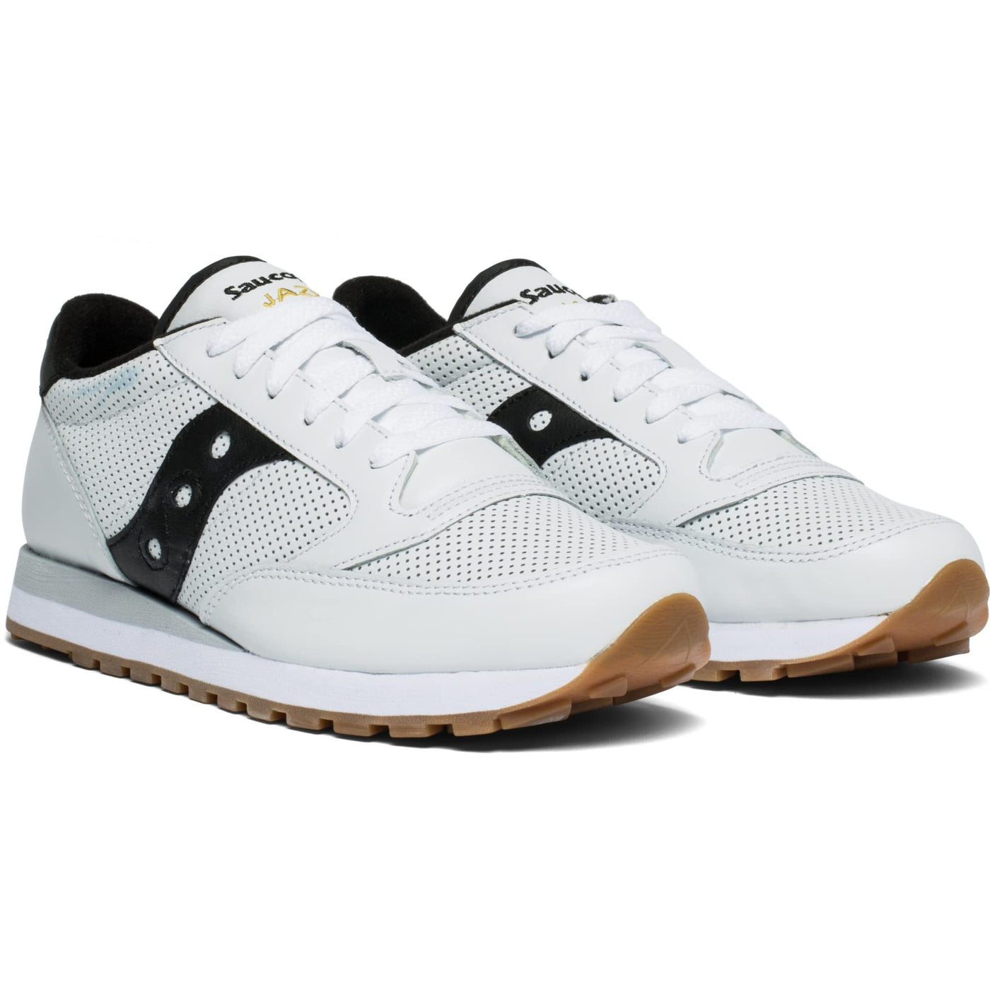 Saucony Men's Jazz Original Leather Sneaker, white/black, 11 M US