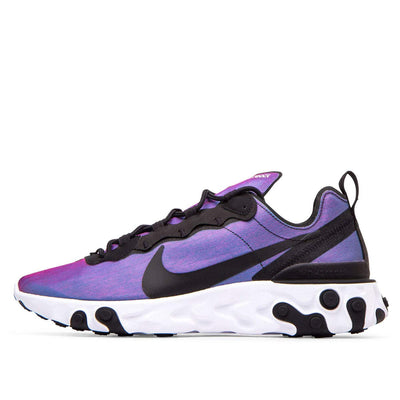 Nike Men's React Element 55 Black/Black/Laser Fuchsia/White Mesh Running Shoes 7.5 M US