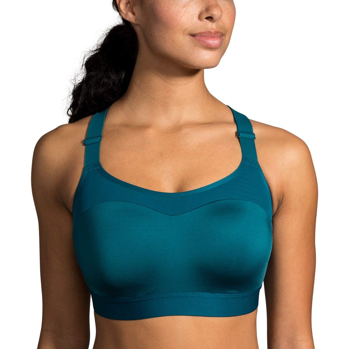 Brooks Dare Racerback Women’s Run Bra for High Impact Running, Workouts and Sports with Maximum Support Deep Sea/Lime 32E