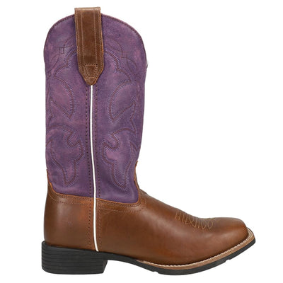 ROPER Womens Monterey Square Toe Casual Boots Mid Calf Low Heel 1-2" - Brown, Purple - Size 7.5 M