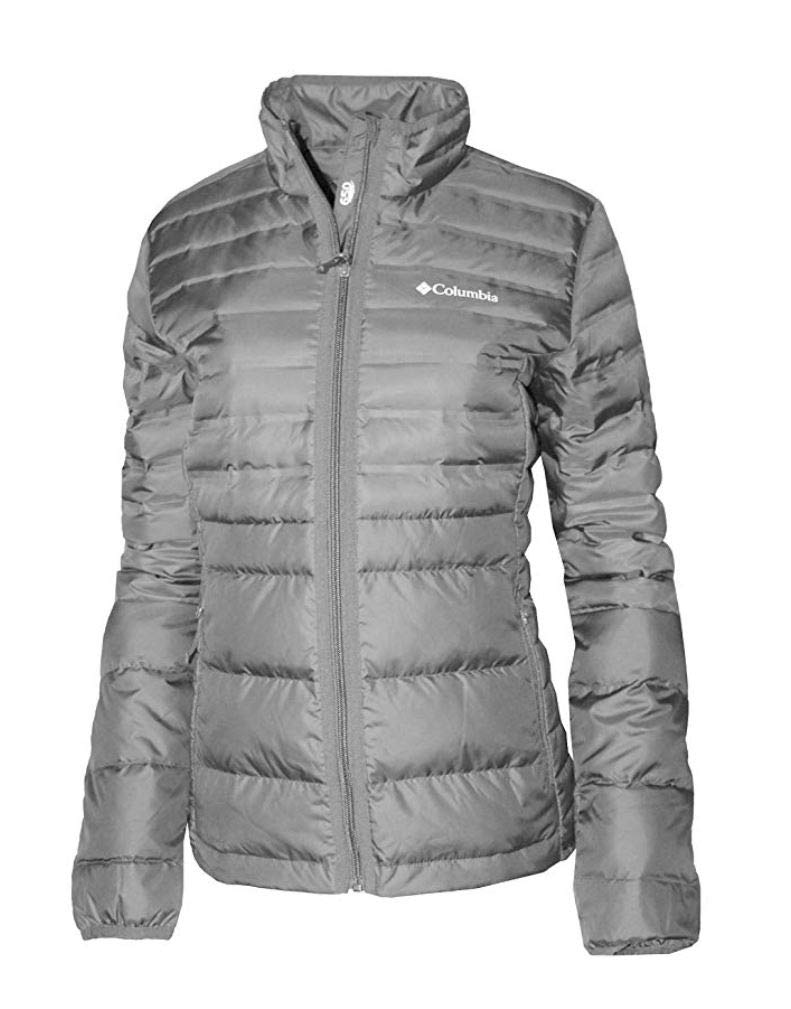 Columbia Women's Lightweight McKay Lake Down Full Zip Puffer Jacket, XL Grey