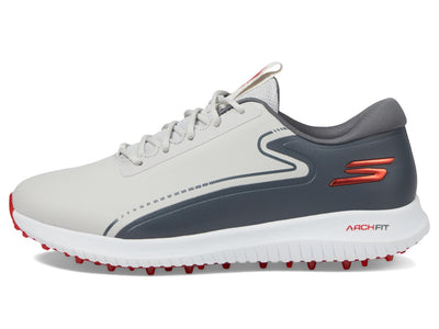 Skechers Men's Max 2 Arch Fit Waterproof Spikeless Golf Shoe Sneaker 9 Wide Grey/Red