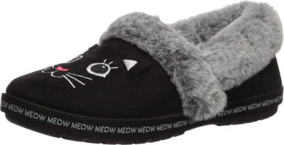 Skechers Women's Too Cozy-Meow Pajamas Slipper, Black, 10