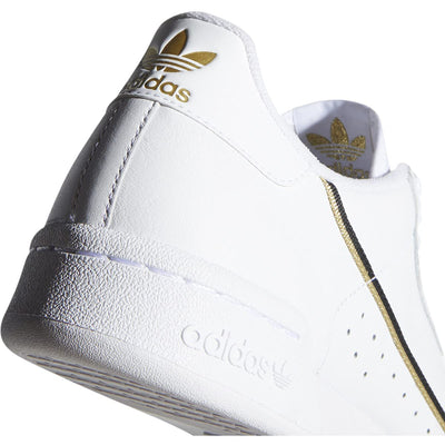 Adidas Men's Continental 80 Gymnastics Shoe, Cloud White/Core Black/Gold Metallic, 11