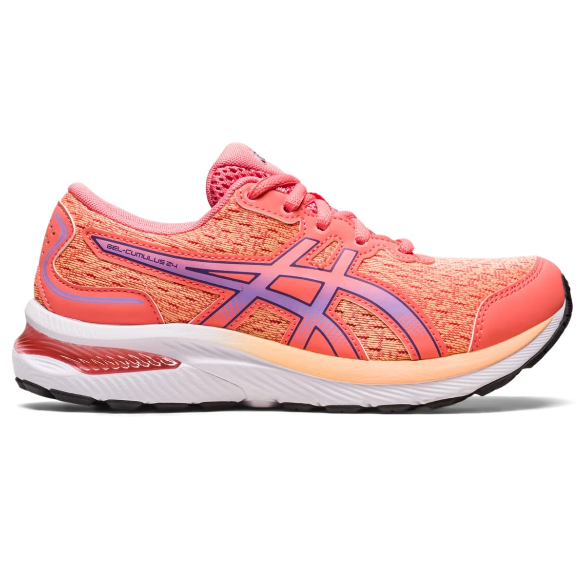 ASICS Kid's Gel-Cumulus 24 Grade School Running Shoes, 1.5, Papaya/Dusty Purple