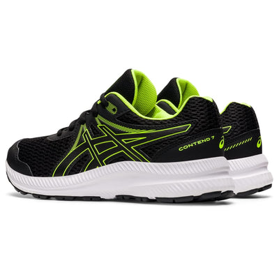 ASICS Boy's Contend 7 GS (Little Kid/Big Kid) Black/Hazard Green 3 Little Kid M