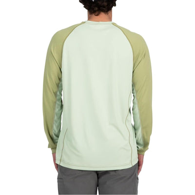 Simms SolarFlex Crewneck Long Sleeve Fishing Shirt for Men: UPF 50+ Sun Protection, Quick-Dry, Odor-Resistant (Light Green/Sage Heather, X-Large)