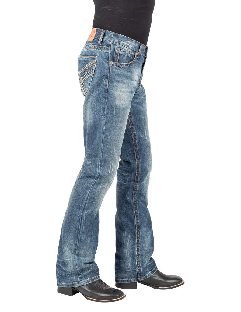 Stetson Men's 1014Rocker Fit Bootcut Jeans Blue 30W x 32L