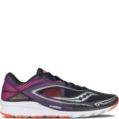 Saucony Men's Kinvara 7 Running Shoe, Black/Purple/Orange, 8.5 M US