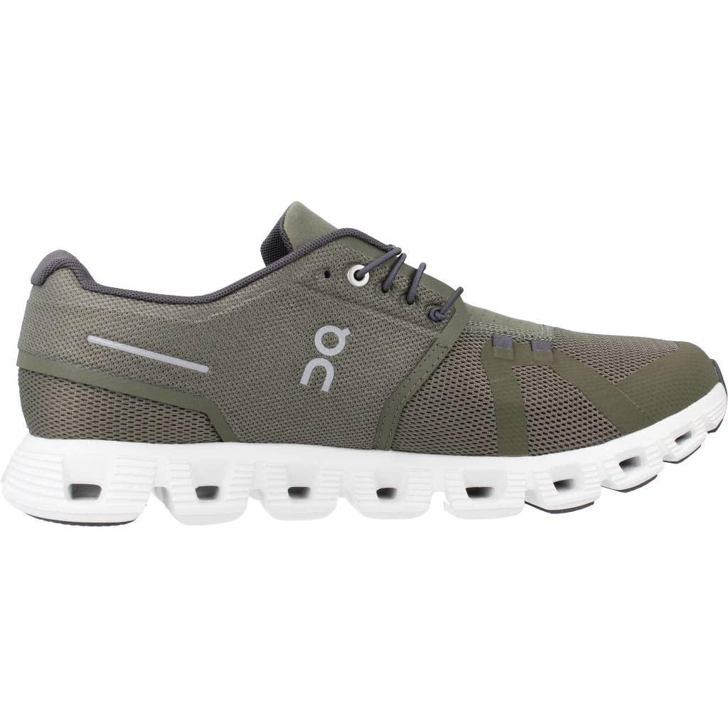 On Men's Cloud 5 Sneakers, Olive/White, 7 Medium US