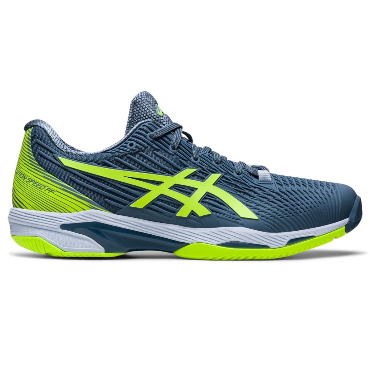 ASICS Men's Solution Speed FF 2 6.5 Steel Blue/Hazard Green