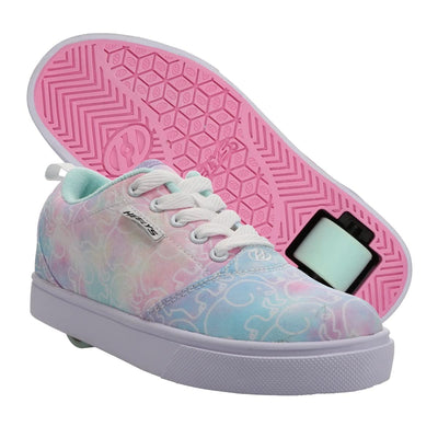 HEELYS® Pro 20 Prints Ivory Ella Shoes for Kids and Adults – Canvas Upper – Textile Lining and Insole Pink Multi 4 Big Kid (Women's 5) M