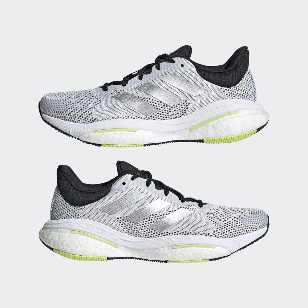 adidas Solar Glide 5 White/Silver Metallic/Pulse Lime 7 B (M)