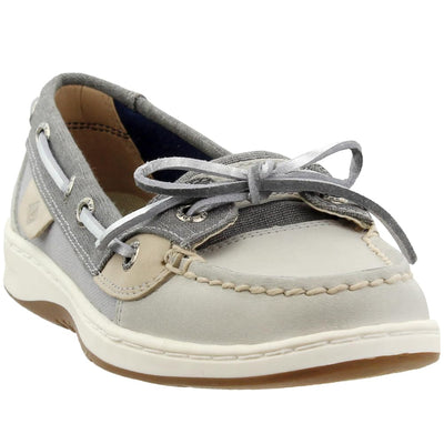 Sperry Womens Angelfish Linen Boat Flats Casual - Grey - Size 8.5 B