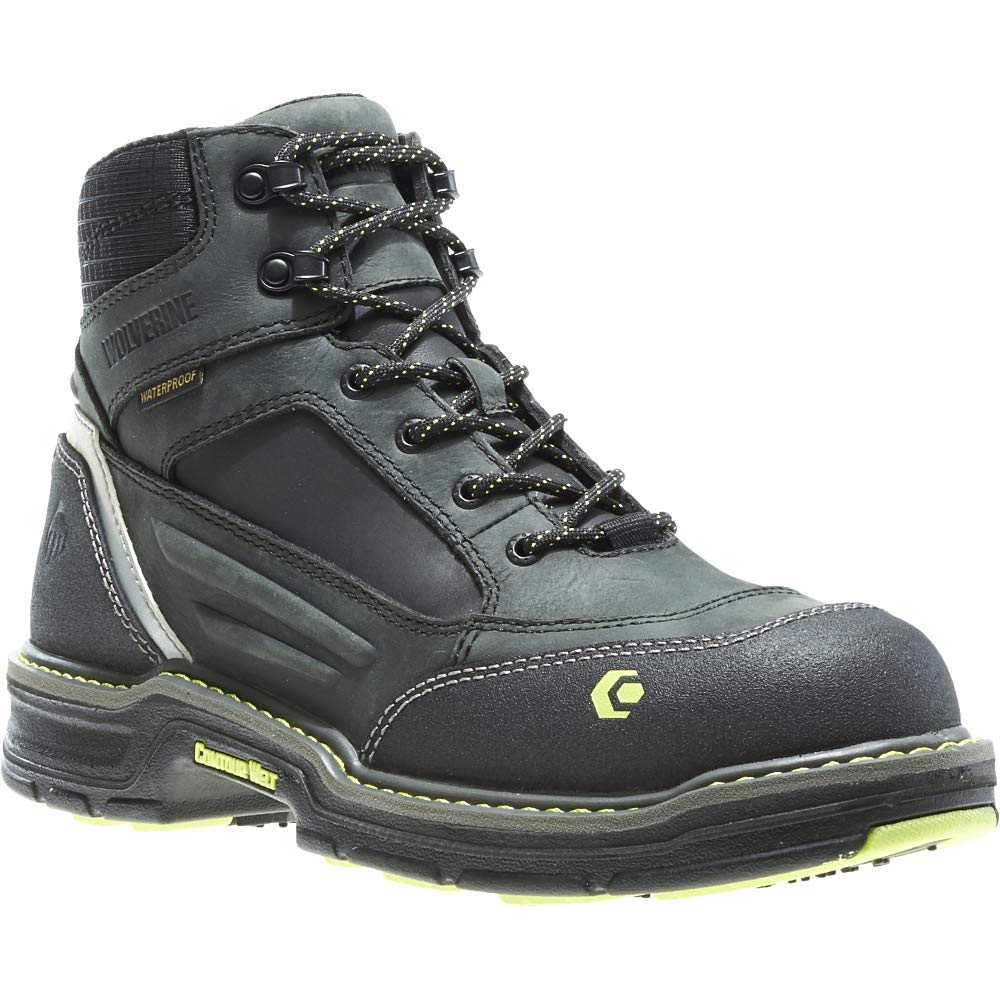 Wolverine Overman Waterproof CarbonMax 6" Work Boot Men 11 Black/Grey