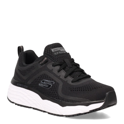 Skechers Women's Work, Max Cushioning Elite SR - Banham Work Shoe 7 Black/White