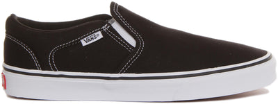 Vans Men's Asher Trainers 7 Canvas Black White