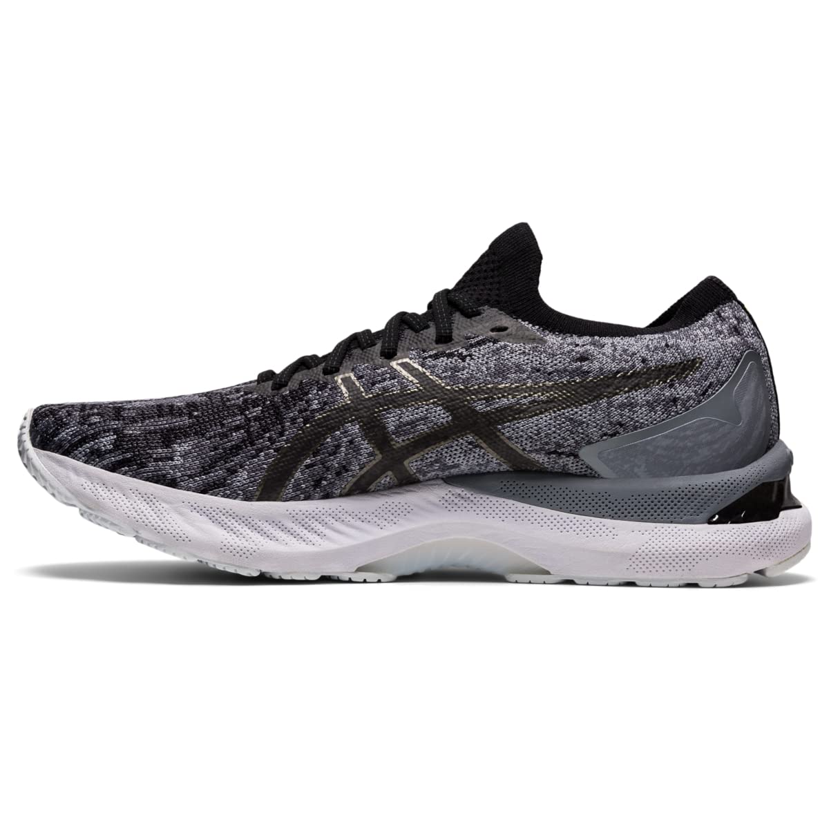 ASICS Men's Gel-Nimbus 23 Knit Running Shoes, 7, Sheet Rock/Black/Knit