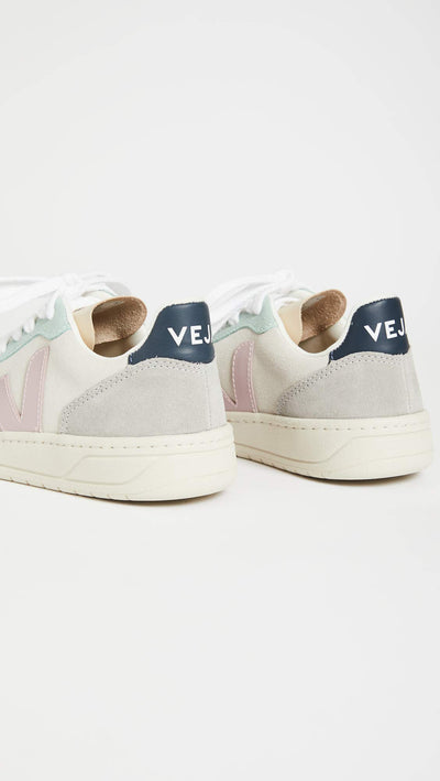 Veja Women's V-10 Sneakers, Multico/Natural/Babe, 4 Medium US