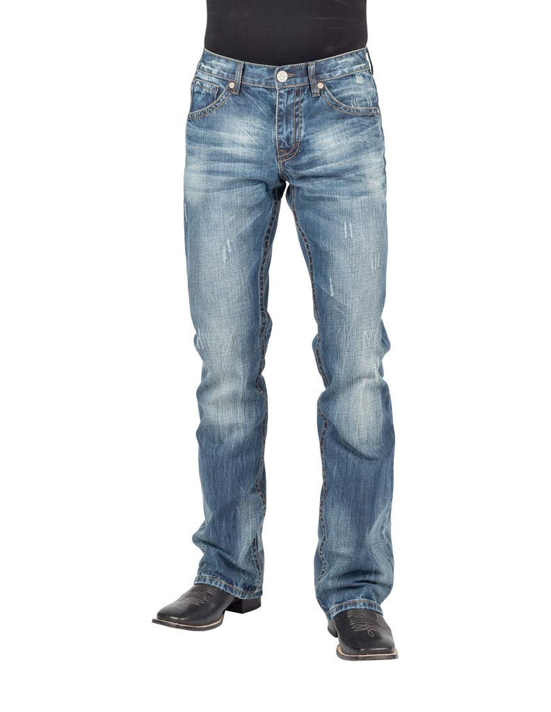 Stetson Men's 1014Rocker Fit Bootcut Jeans Blue 30W x 32L