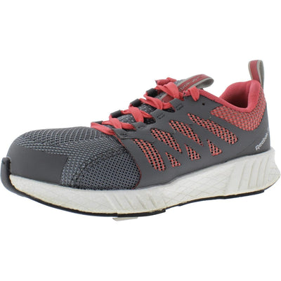 Reebok Women's Rb312 Fusion Flexweave Safety Toe Athletic Work Shoe Grey 8 Grey and Red