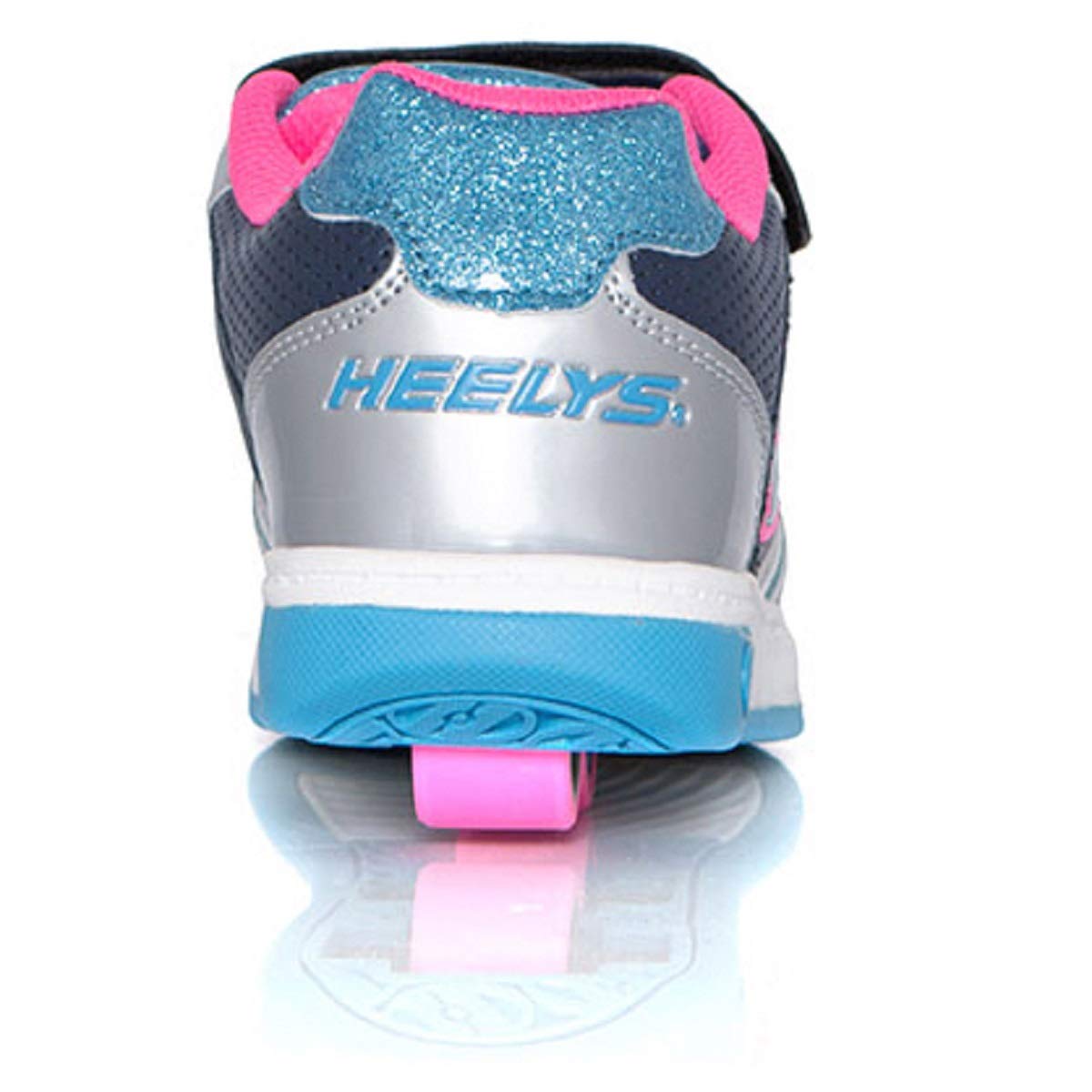 HEELYS Plus X2 (4 US Big Kid, Silver/Navy/Pink/Aqua)