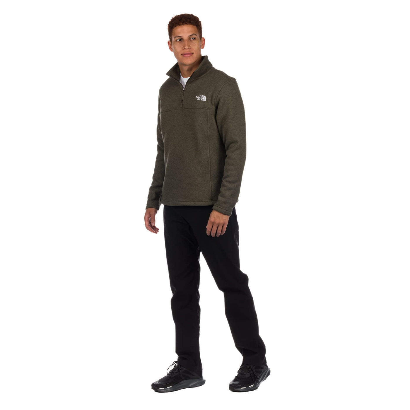 THE NORTH FACE Men's Tsillan ¼ Zip Sweatshirt, New Taupe Green Heather, Medium