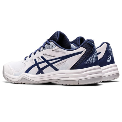 ASICS Women's Upcourt 5 Volleyball Shoes, 7, White/DEEP Ocean