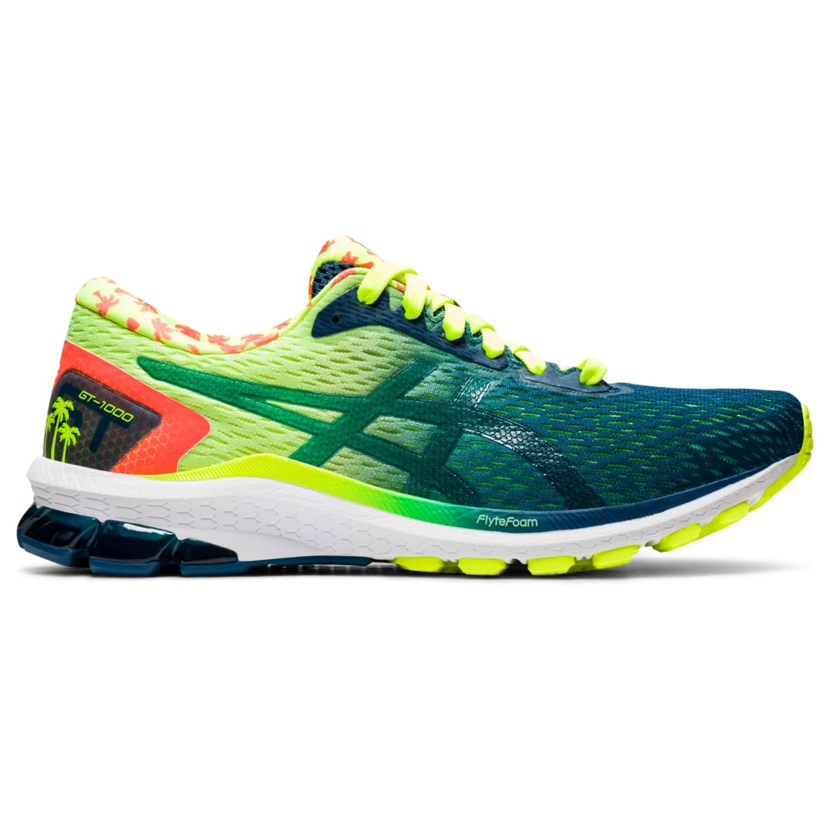 ASICS Men's GT-1000 9 Running Shoes, 7.5, Safety Yellow/MAKO Blue