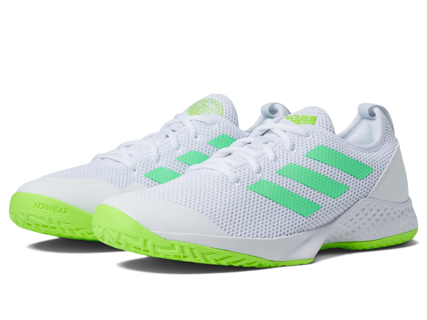 adidas Courtflash White/Beam Green/Solar Green 9 D (M)