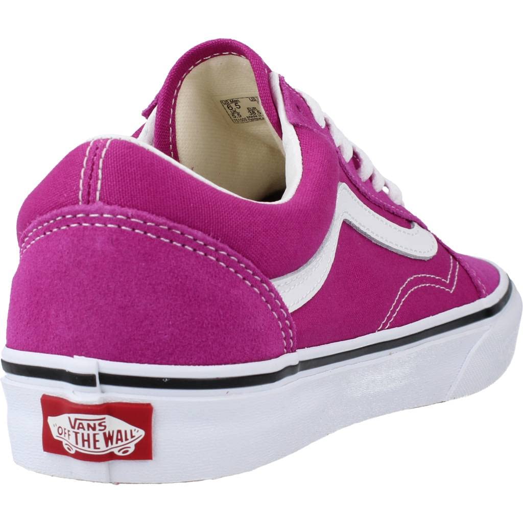 Vans Men's Old Skool Sneaker, Fuchsia Red/True White, Size 5