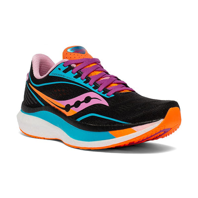 Saucony Women's Endorphin Speed, Black/Multi, 9 Medium