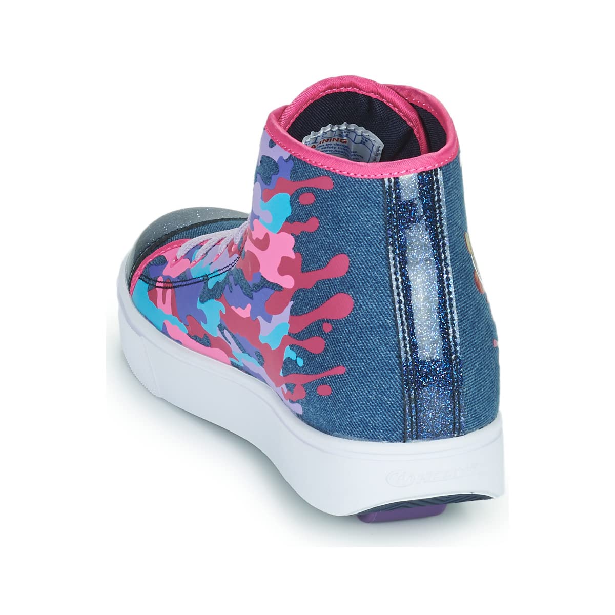 HEELYS Womens Veloz Sneaker (Little Kid/Big Kid/Adult) Denim/Multi/Rainbow 4 Big Kid (Women's 5) M