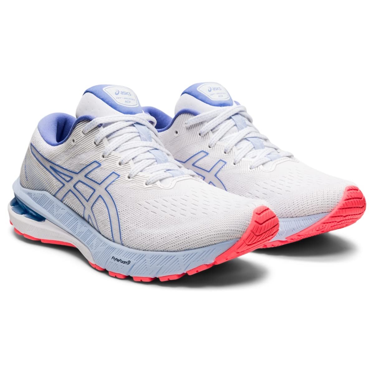 ASICS Women's GT-2000 10 Running Shoes, 6, White/Periwinkle Blue