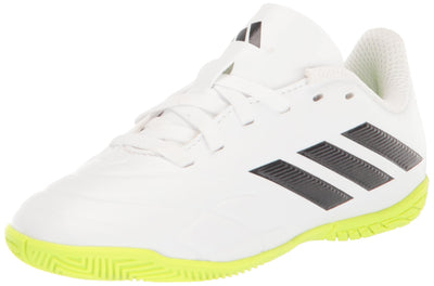 adidas Unisex-Child Copa Pure.4 Indoor Sneakers 13 Little Kid White/Core Black/Lucid Lemon