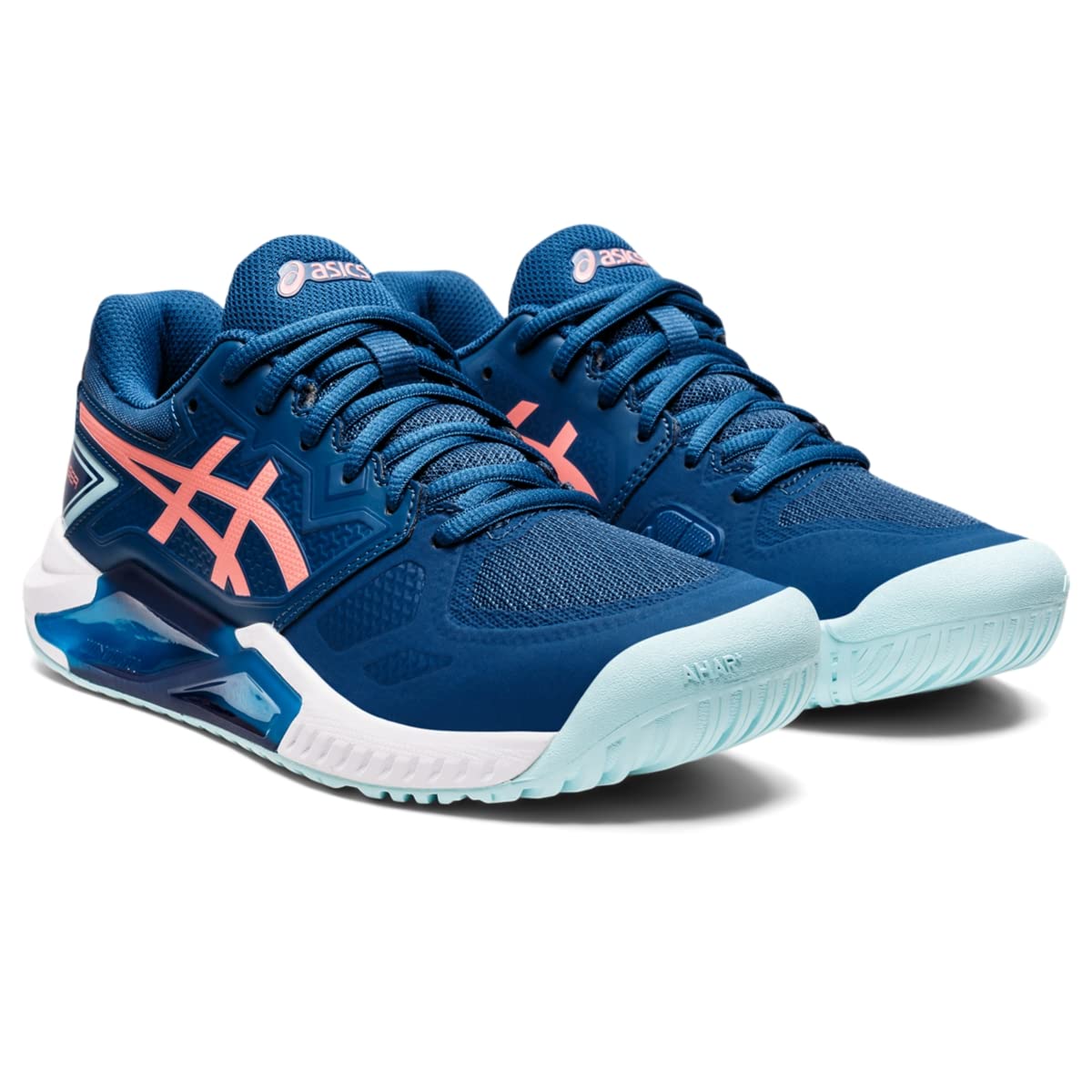 ASICS Women's GEL-CHALLENGER 13 Tennis Shoes, 10, LIGHT INDIGO/GUAVA