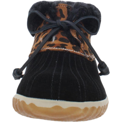 Sperry Women's Pile-Lined Duck Bootie, Black Leopard, 7 M US