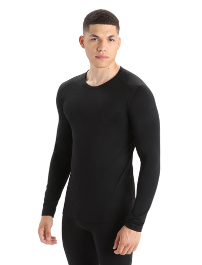 Icebreaker Merino Men's 200 Oasis Long Sleeve Crew Shirt Black Small