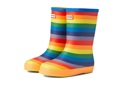 Hunter Little Kids Original First Classic Rainbow Print Rain Boot, Multicoloured, 12