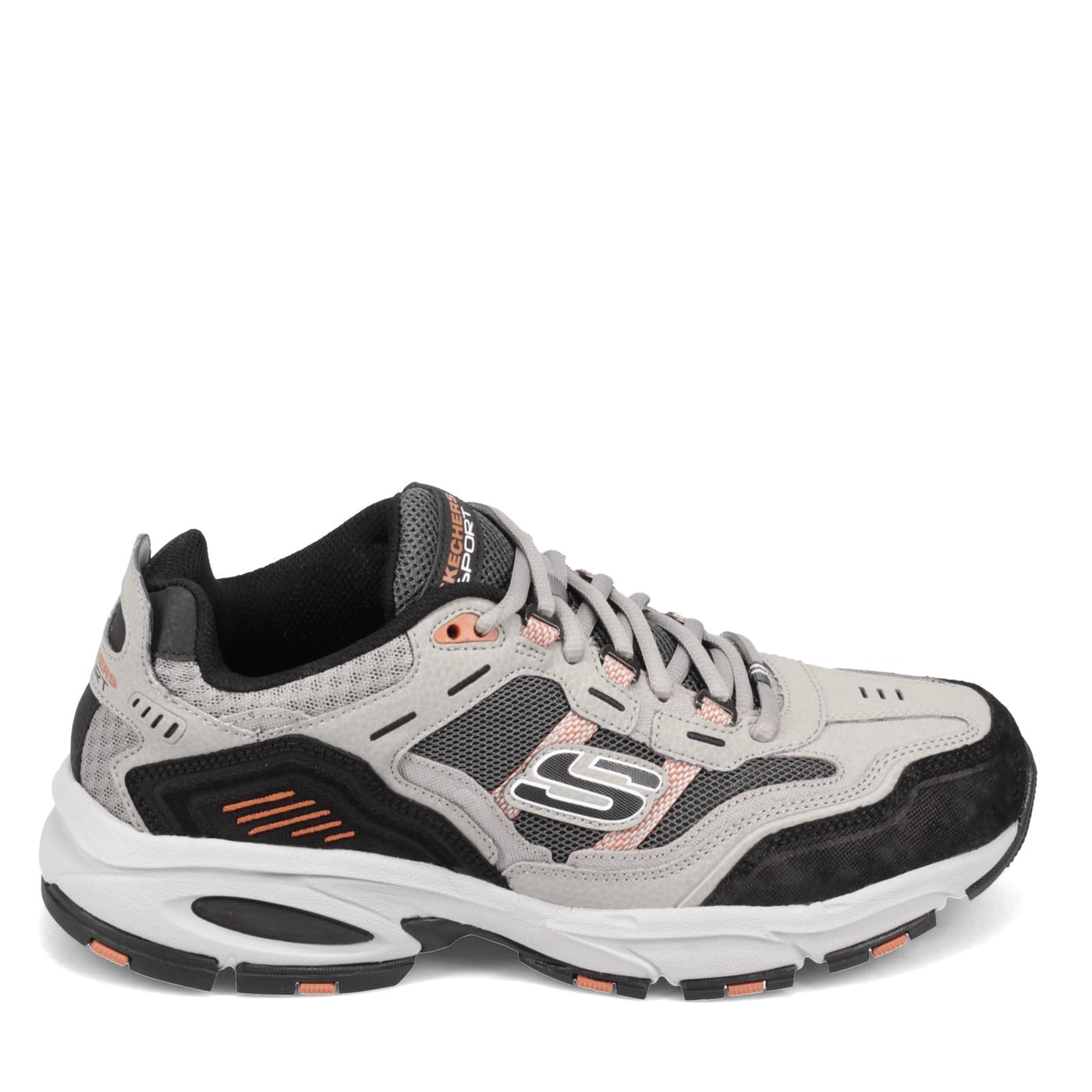 Skechers Men's Vigor 2.0 Nanobet Oxford, Gray/Orange, 10 2E US