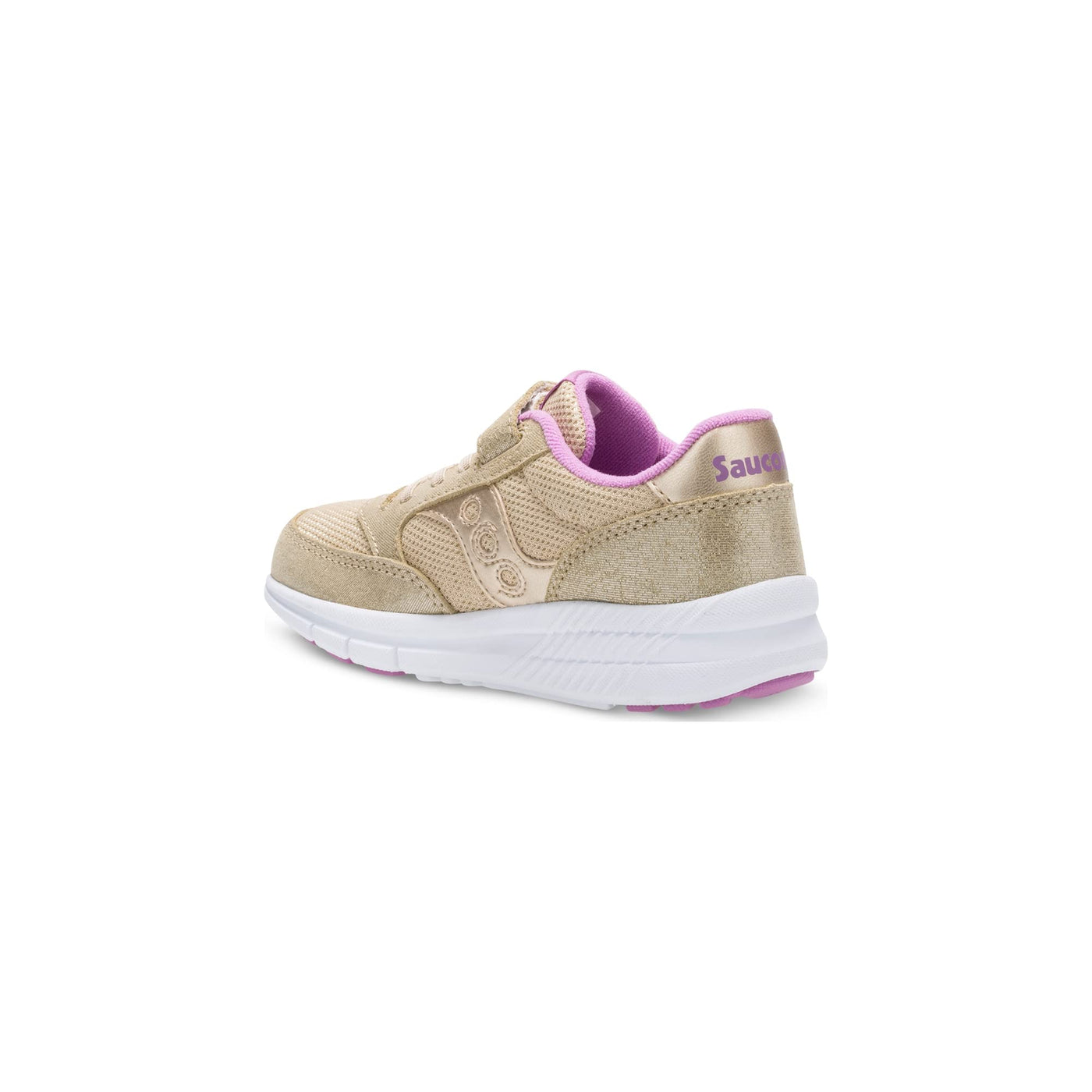 Saucony Unisex-Child Jazz Lite A/C Sneaker, Gold Sparkle, 2 Wide US Little Kid